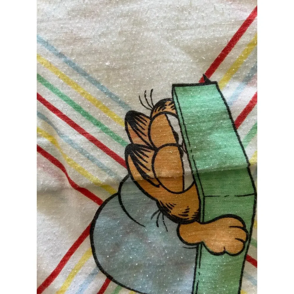 Vintage Garfield Full Sheet set,  flat sheet & fitted, Made USA,Marborough 80/20